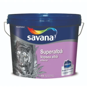 Vopsea superlavabila exterior Savana, Alb, silicon 15L