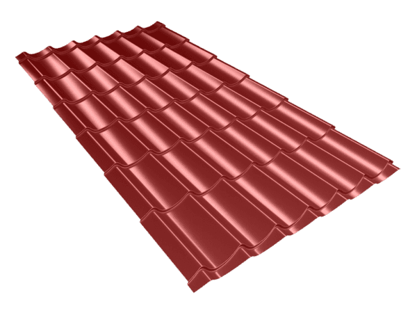 Tigla metalica CARETTA DAILY, Finisaj Lustro, argintiu lucios, grosime 0.40 mm