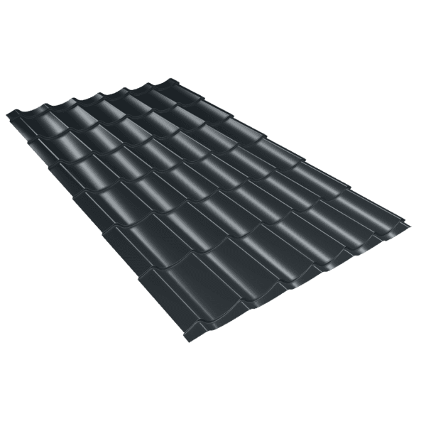 Tigla metalica CARETTA  ATTICA, Finisaj Briliant, gri, grosime 0.50mm