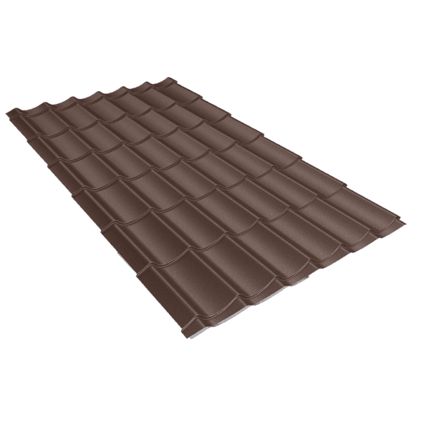 CARAMIZIU Tigla metalica CARETTA ATTICA, Finisaj Lustro, gri lucios, grosime 0.50mm