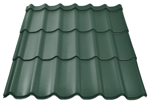 Tigla metalica CARETTA DAILY, Finisaj Fresco, maro brun mat, RAL 8019, grosime 0.50 mm