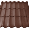 Tigla metalica CARETTA DAILY, Finisaj Fresco, maro brun mat, RAL 8019, grosime 0.50 mm